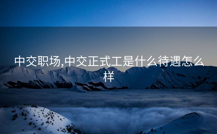 中交职场,中交正式工是什么待遇怎么样