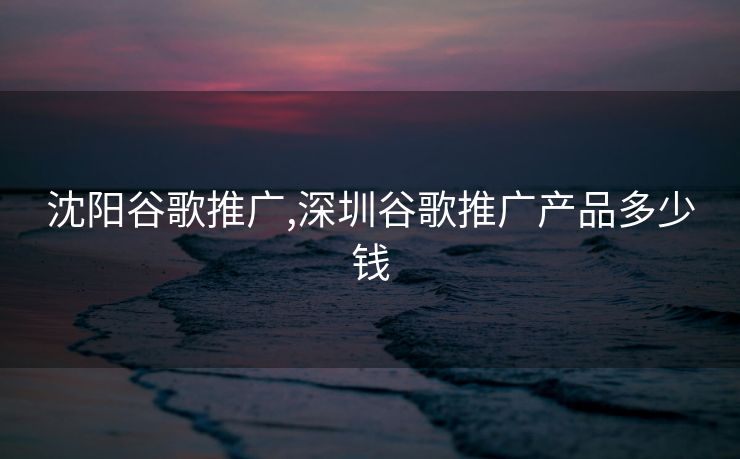 沈阳谷歌推广,深圳谷歌推广产品多少钱
