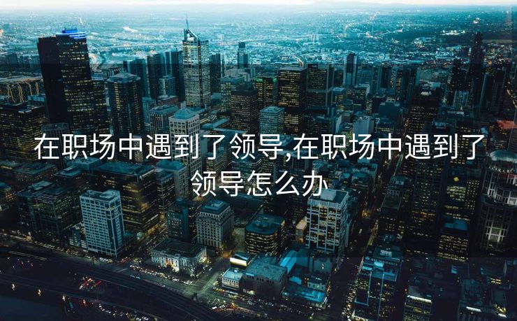 在职场中遇到了领导,在职场中遇到了领导怎么办