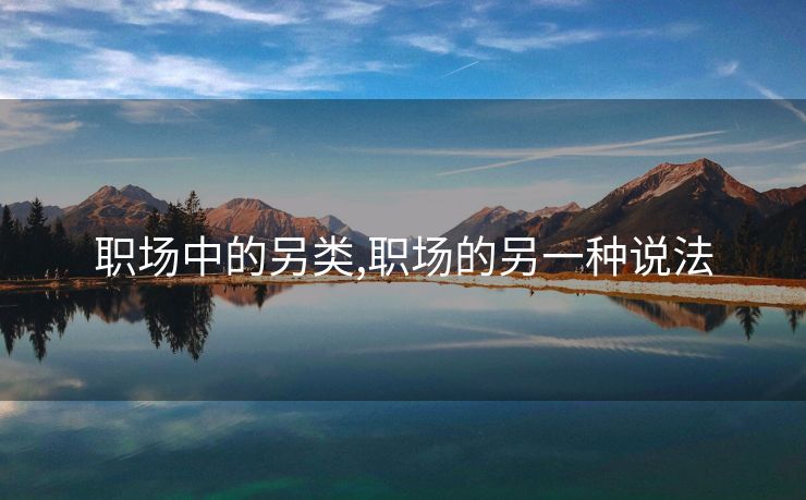 职场中的另类,职场的另一种说法