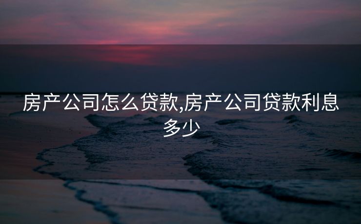 房产公司怎么贷款,房产公司贷款利息多少