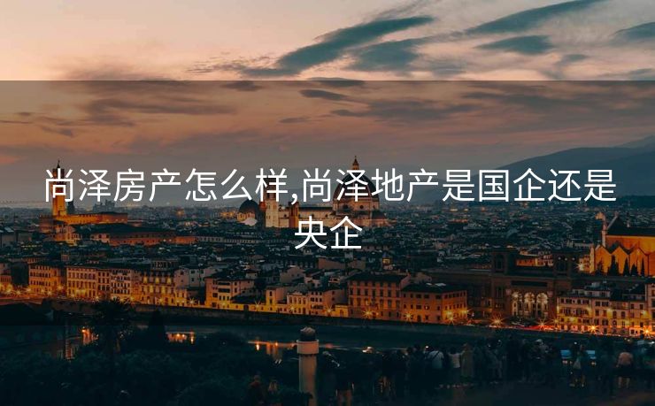 尚泽房产怎么样,尚泽地产是国企还是央企