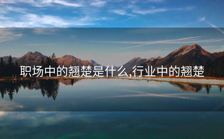 职场中的翘楚是什么,行业中的翘楚