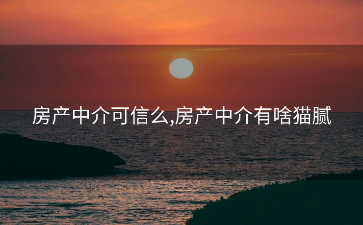 房产中介可信么,房产中介有啥猫腻