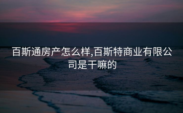 百斯通房产怎么样,百斯特商业有限公司是干嘛的