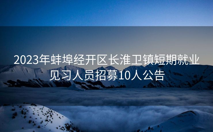 2023年蚌埠经开区长淮卫镇短期就业见习人员招募10人公告
