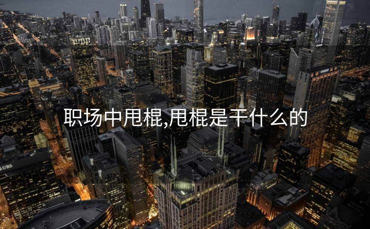 职场中甩棍,甩棍是干什么的