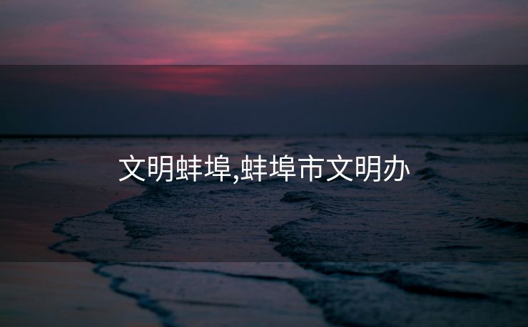 文明蚌埠,蚌埠市文明办